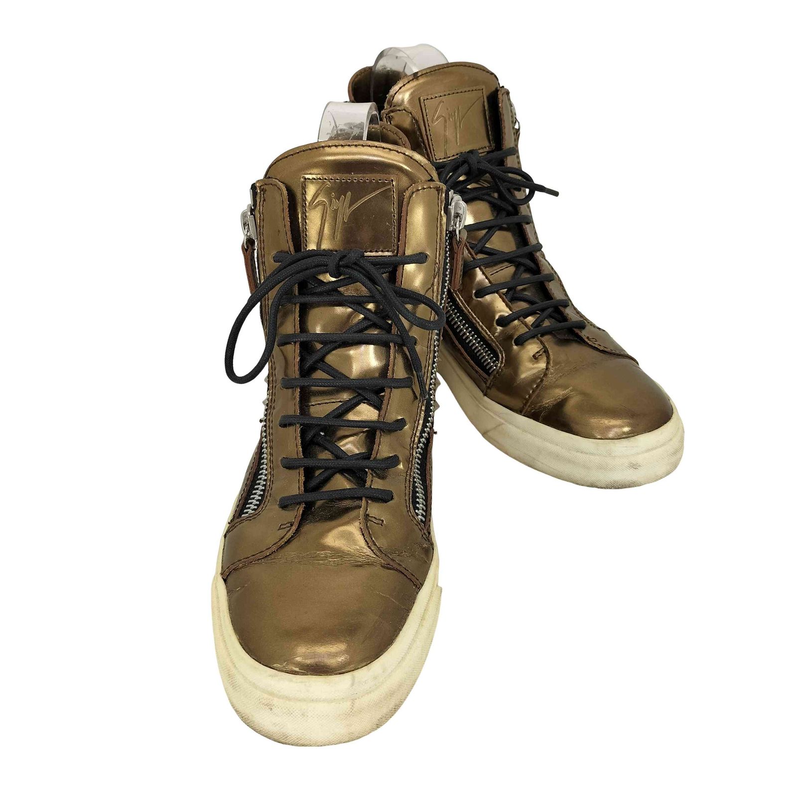 ジュゼッペザノッティ GIUSEPPE ZANOTTI サイドジップ スタッズ ハイカット スニーカー メンズ EUR：40
