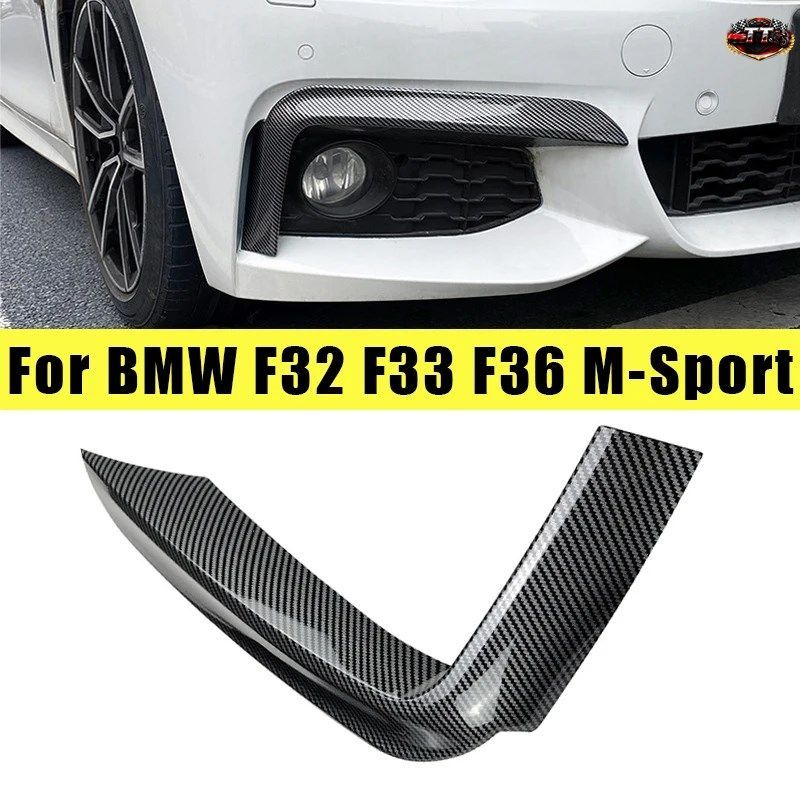 カーボンファイバー製カーフロントバンパーアッパースプリッタースポイラーキットフォグランプ BMW 4シリーズ F32 F33 F36 Mスポーツ 420I 8,330円