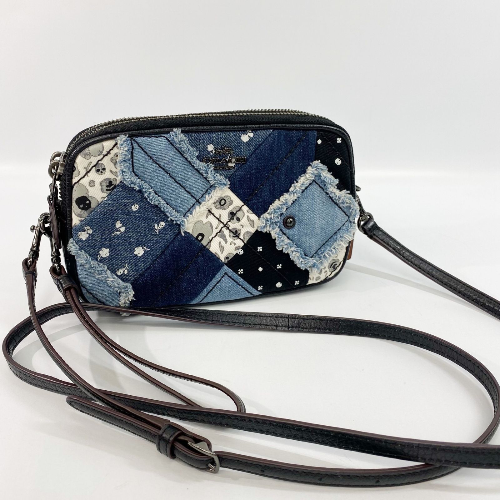 COACH ショルダーバッグ パッチワーク 2WAY 美品 COACH コーチ デニム パッチワーク 2way ショルダー バッグ