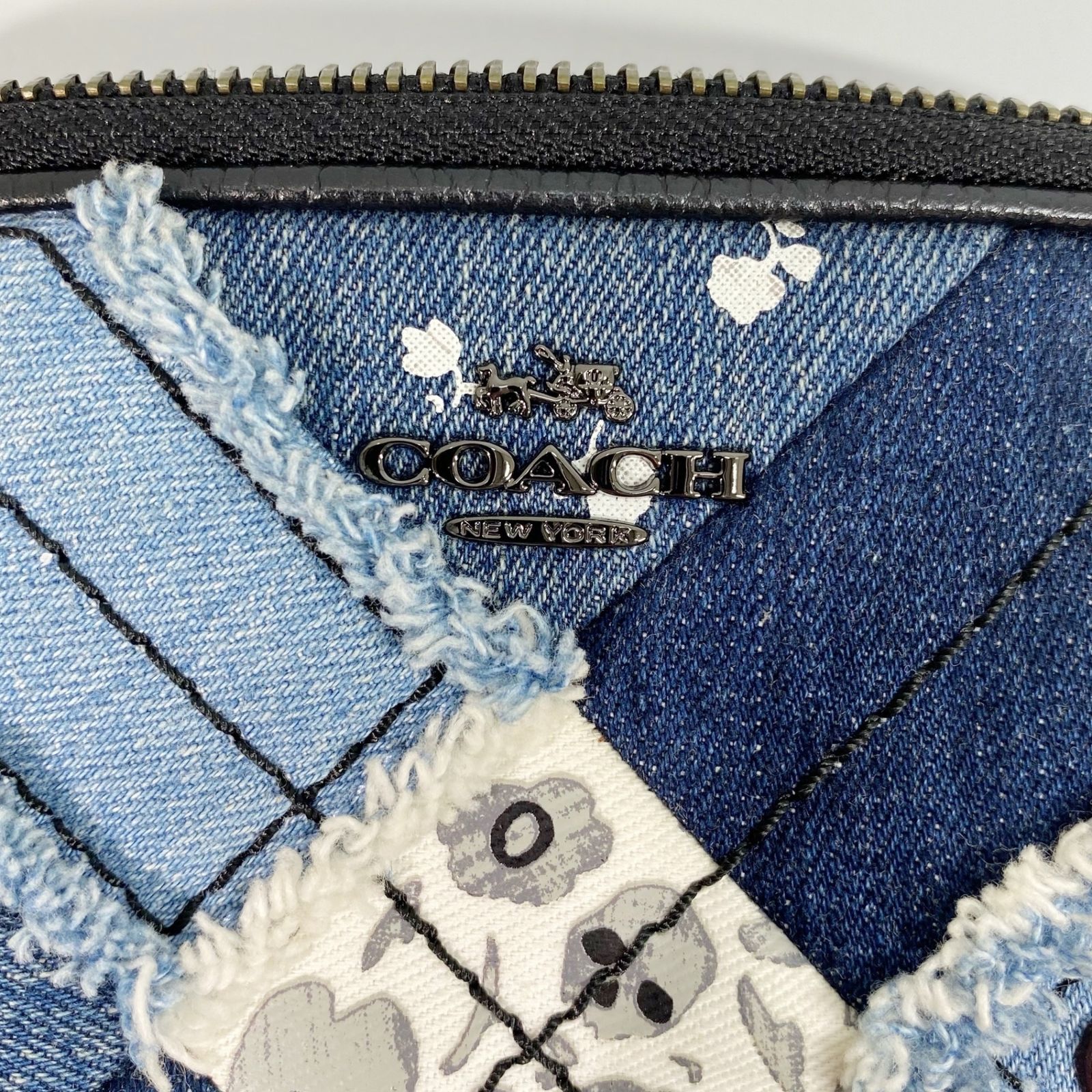 美品 COACH コーチ デニム パッチワーク 2way ショルダー バッグ