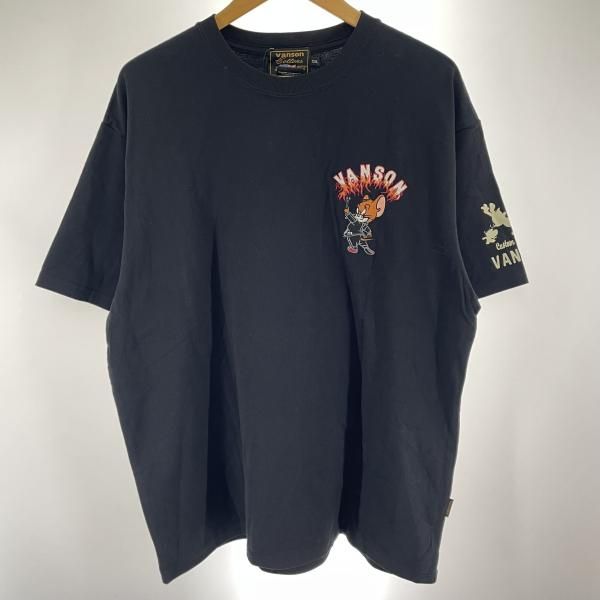 【中古】VANSON トム＆ジェリー 半袖Tシャツ サイズXXL ブラック[91]