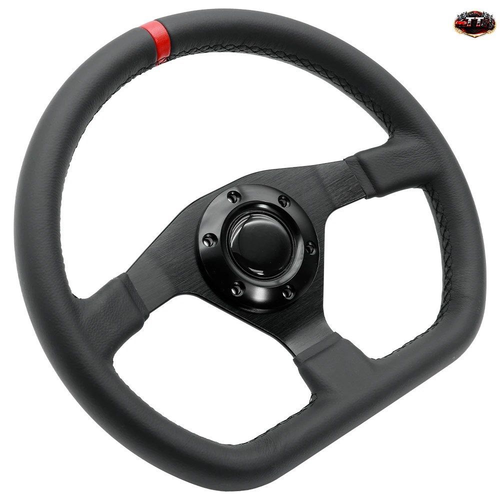 12.6インチ/320mm Dスタイル レザーレーシングスポーツステアリングホイール