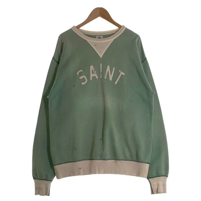 SAINT MICHAEL セントマイケル SWEAT SHIRT FELT クルーネックスウェット グリーン SM-S22-0000-040 Size L
