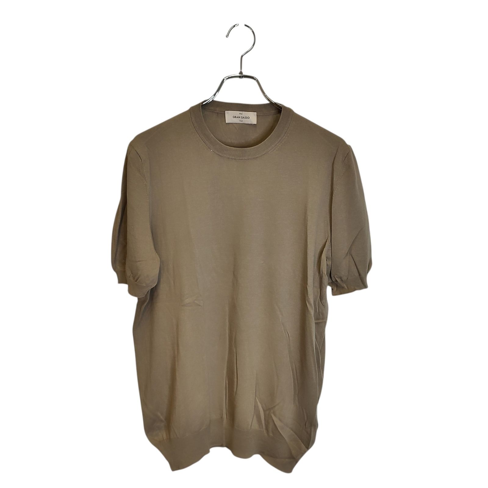 GRAN SASSO グランサッソ コットン 半袖 ニット Tシャツ 52 ベージュ