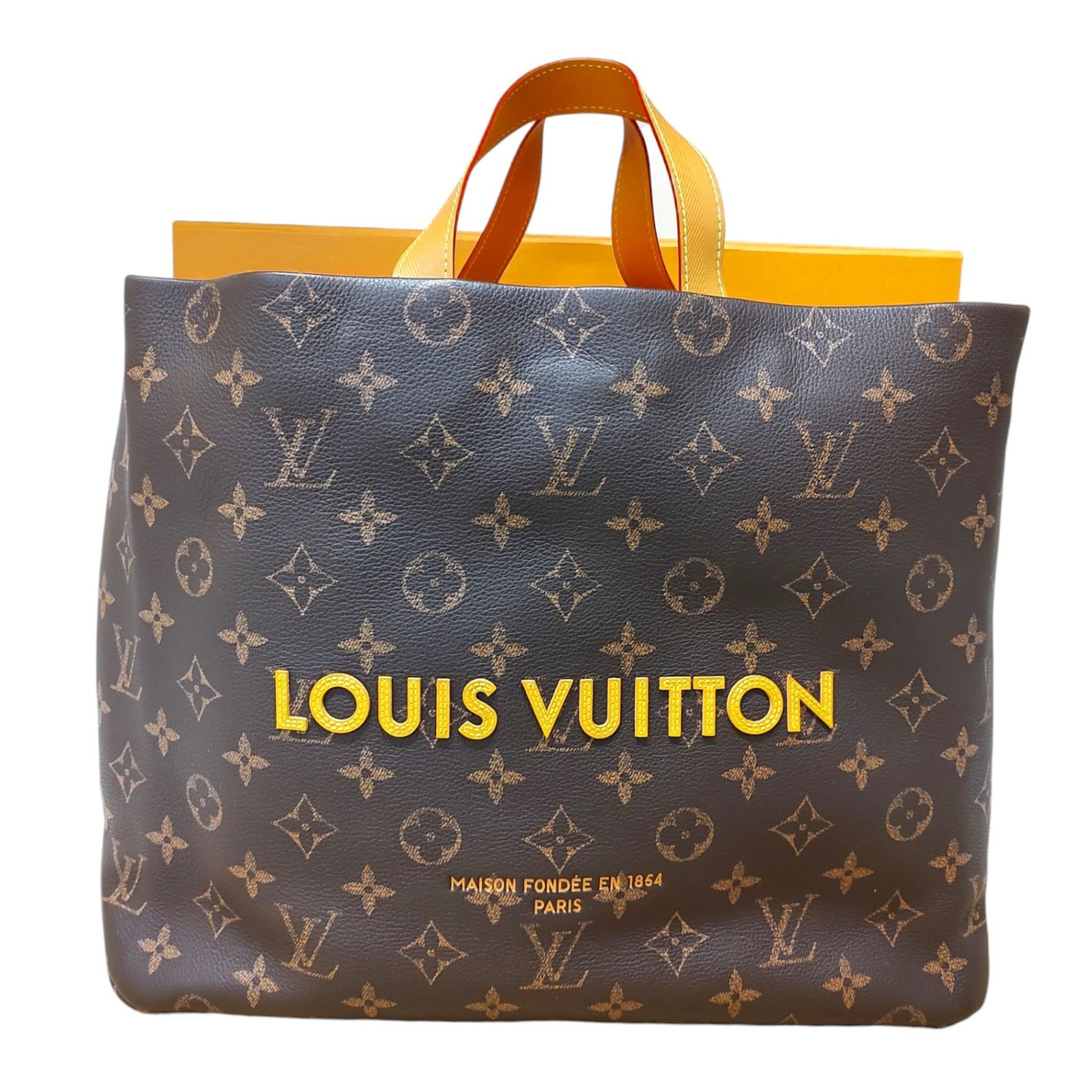 LOUIS VUITTON ルイ・ヴィトン レザー ショッパー トート バッグ M13928 MM ブラウン