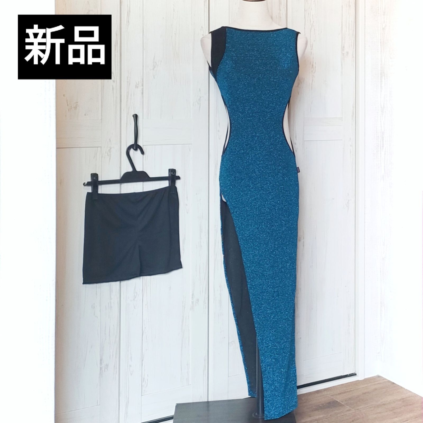 ☆新品☆ベリーダンス衣装ラメ入りドレスセットアップ レッスン着