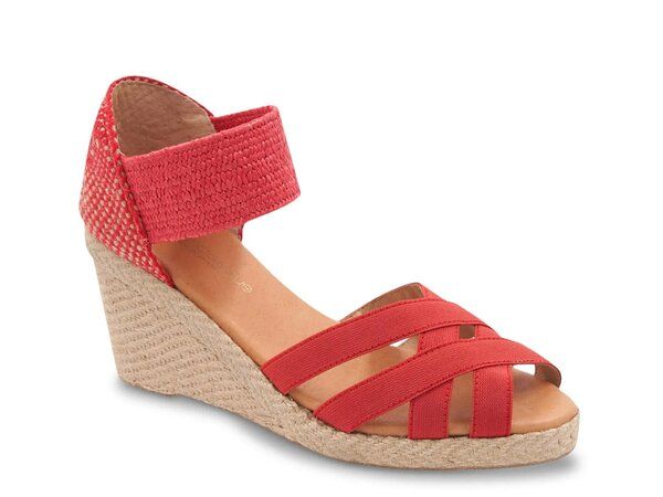 アンドレア アース レディース シューズ サンダル Andre Assous Adin Espadrille Wedge Sandal Red レッド