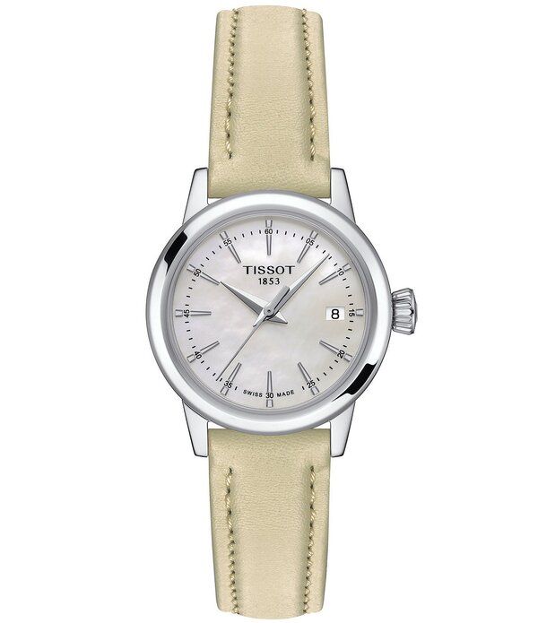 ティソット レディース アクセサリー 腕時計 レザー Tissot Womens Classic Dream Analog Beige Leather Strap Watch Beige ベージュ
