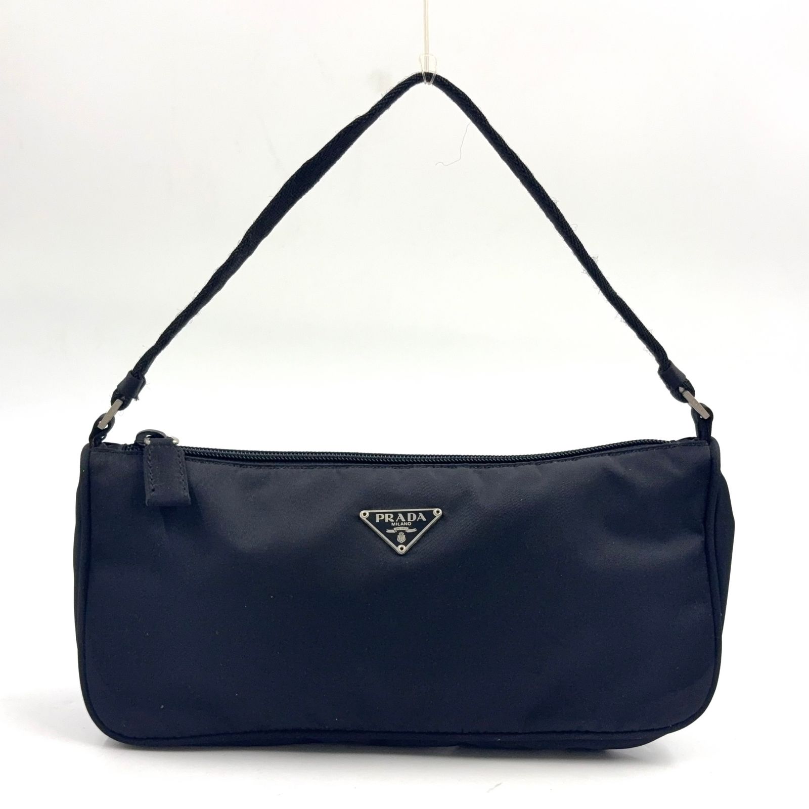 新着】PRADA テスートナイロン ナイロン ブラック ミニハンドバッグ