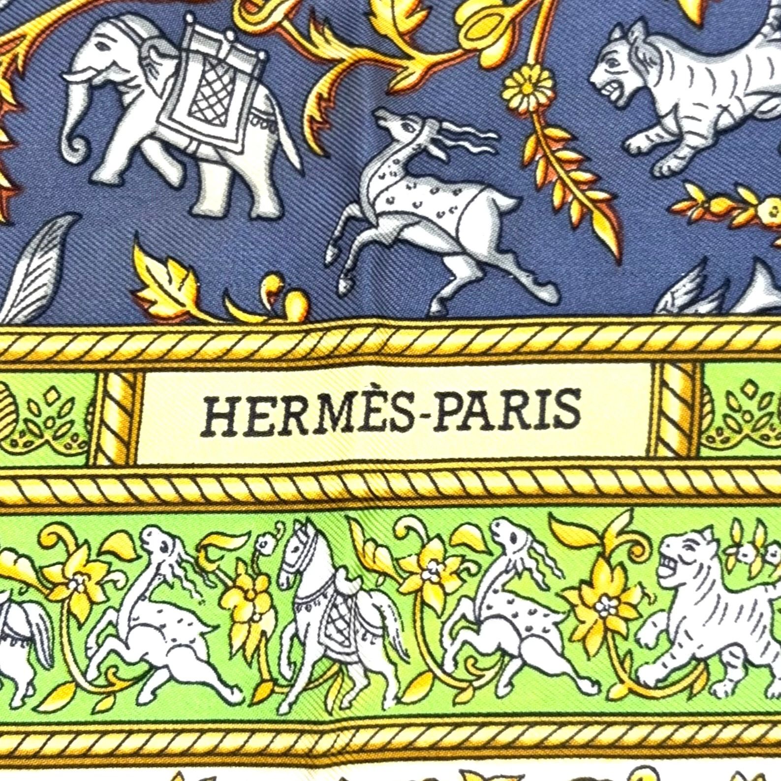 新着】HERMES カレ90 CHASSE EN INDE インドの狩猟 シルク マルチ