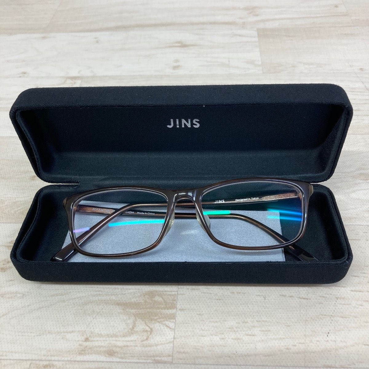 JINS/ジンズ メガネ CCF-14A-120G 02 ブラウン/茶色系 スクエア型 眼鏡