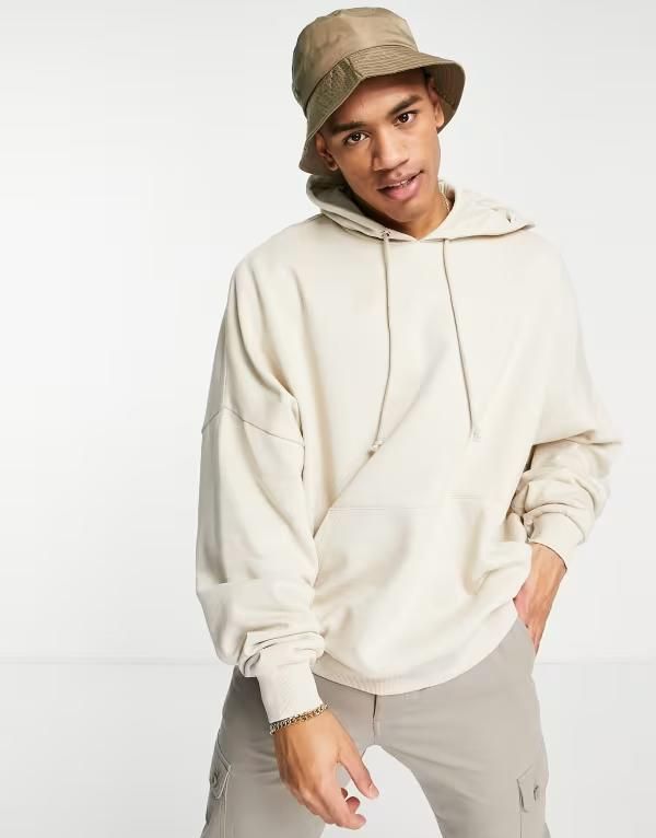 エイソス メンズ アウター パーカー・スウェット パーカー ASOS DESIGN super oversized hoodie Oatmeal オートミール