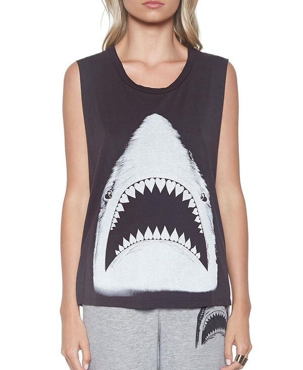 ローレンモシ レディース トップス タンクトップ LAUREN MOSHI Kel Shark Muscle Tank Top Onyx