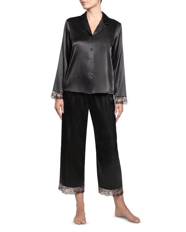 インブルーム レディース アウター パーカー・スウェット サテン レース In Bloom by Jonquil Satin Lace Pajama Set Black ブラック 10,625円