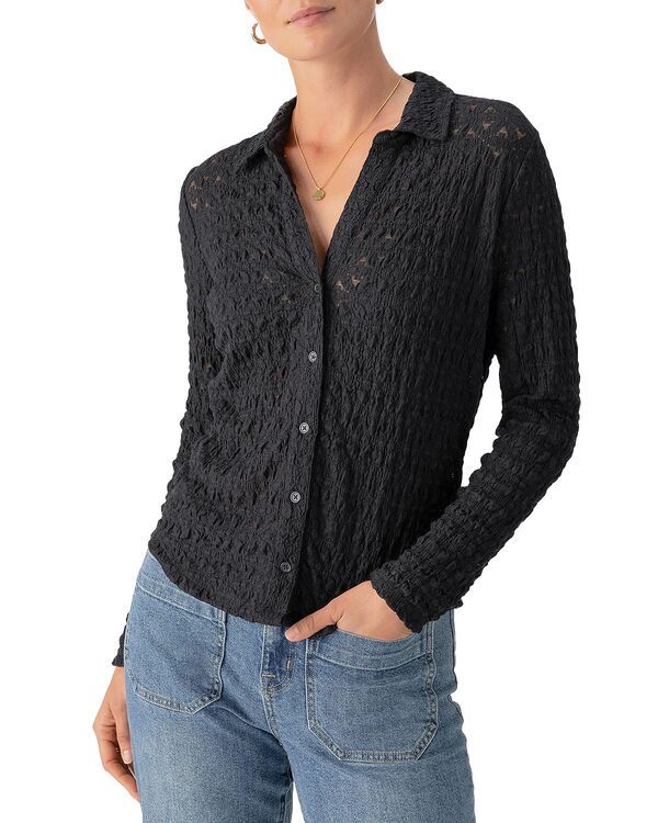 サンクチュアリー レディース トップス シャツ レース Sanctuary Textured Lace Shirt Black ブラック 9,225円