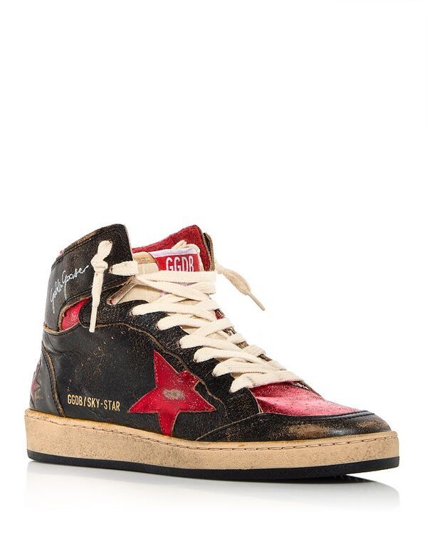 ゴールデングース レディース シューズ スニーカー Golden Goose Womens SkyStar High Top Sneakers BlackRed ブラック