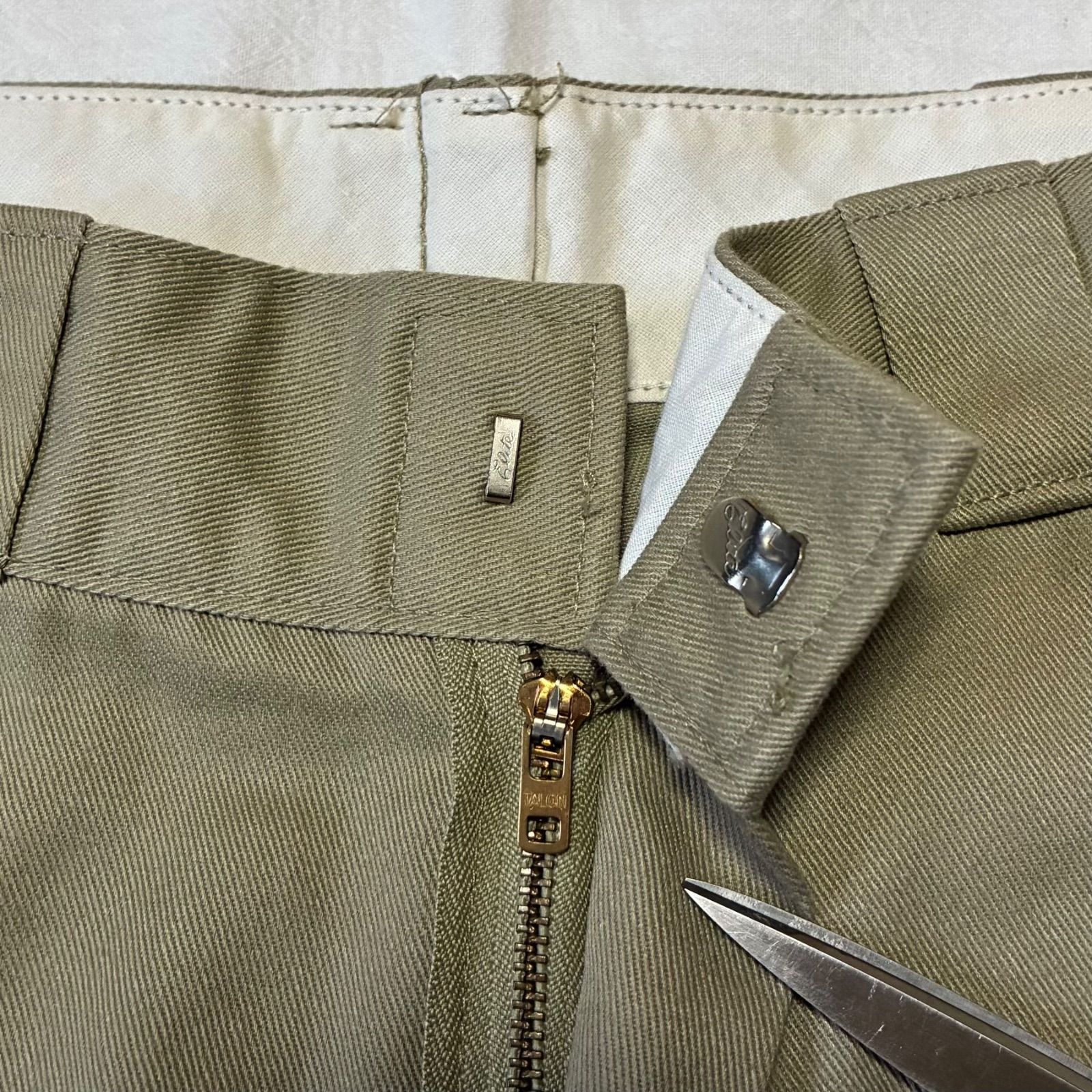 90s Dickies ディッキーズ 874 ワークパンツ 圧着タグ ベージュ USA製 talon 30×32表記