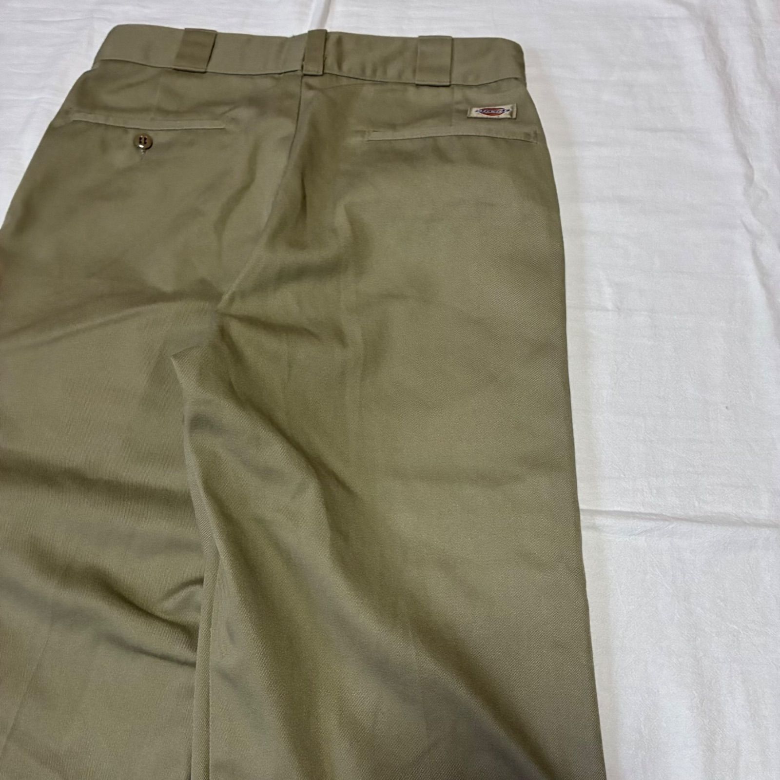 90s Dickies ディッキーズ 874 ワークパンツ 圧着タグ ベージュ USA製 talon 30×32表記