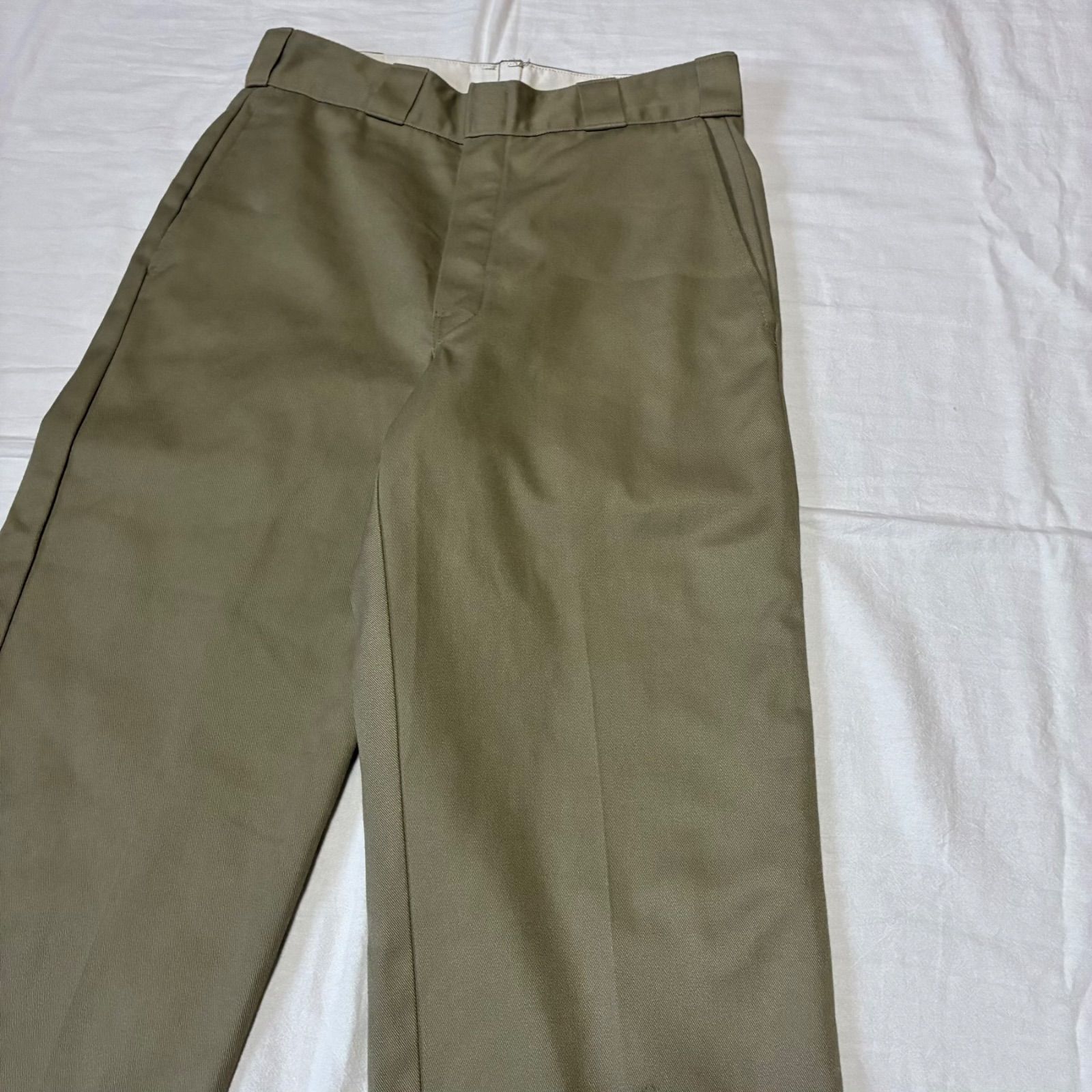90s Dickies ディッキーズ 874 ワークパンツ 圧着タグ ベージュ USA製 talon 30×32表記
