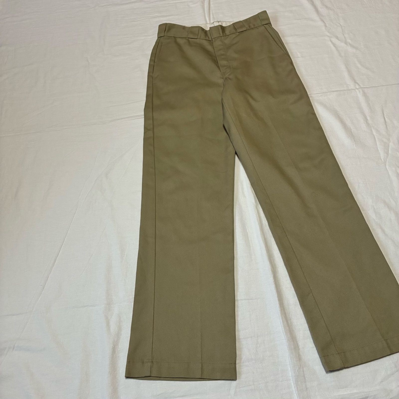 90s Dickies ディッキーズ 874 ワークパンツ 圧着タグ ベージュ USA製 talon 30×32表記
