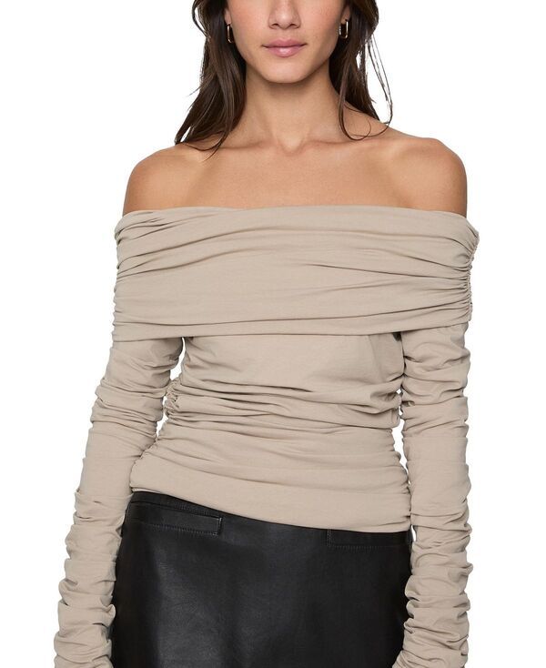 レベッカミンコフ レディース トップス シャツ Rebecca Minkoff Maria Off Shoulder Top Black ブラック