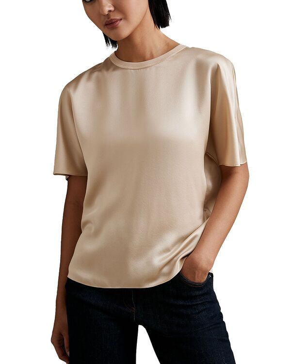 レイス レディース トップス シャツ シルク REISS Lena Silk Top Champagne シャンパン 44,880円