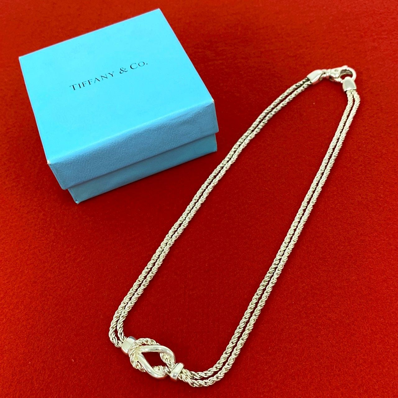 極 美品 TIFFANY&Co. ティファニー ダブルロープ センターノット