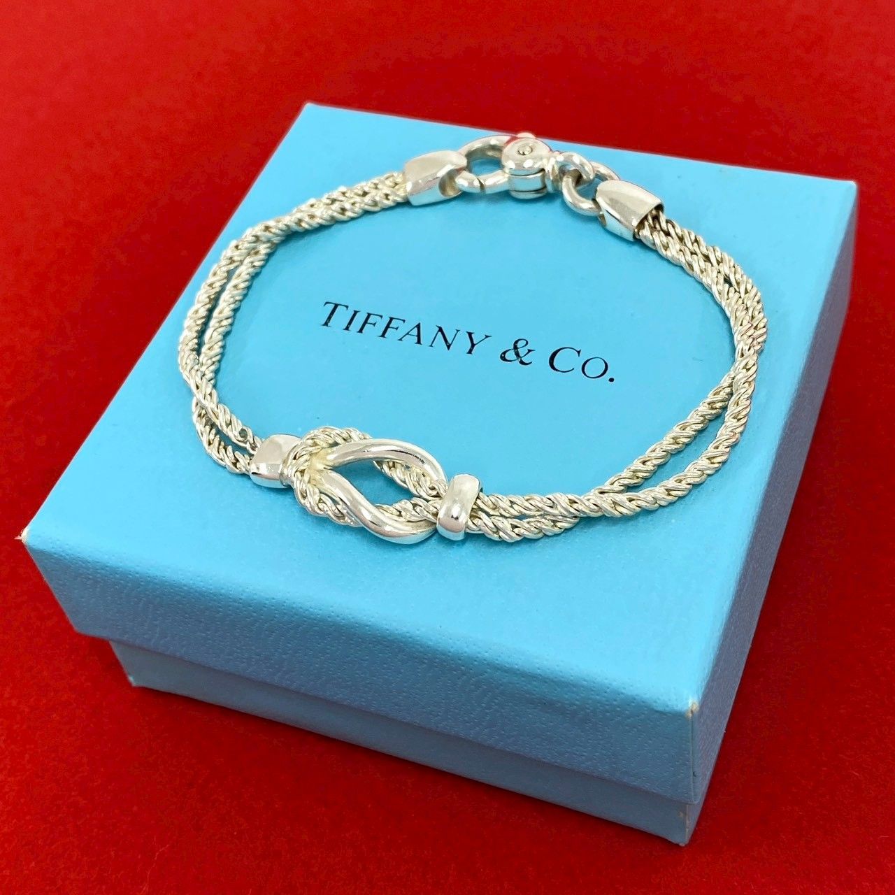 極 美品 TIFFANY&Co. ティファニー ダブルロープ センターノット