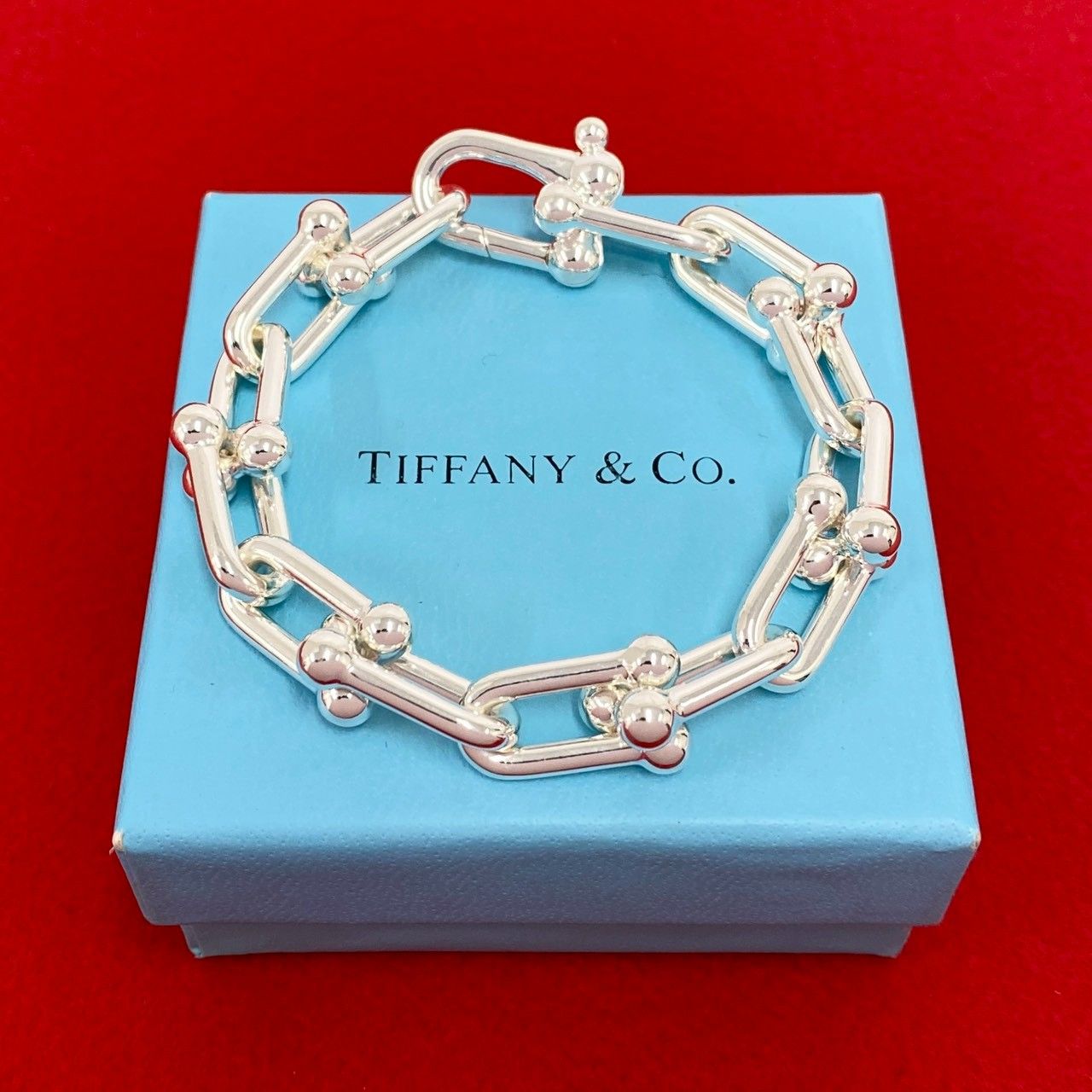 極 美品 TIFFANY&Co. ティファニー ハードウェア ラージ リンク 