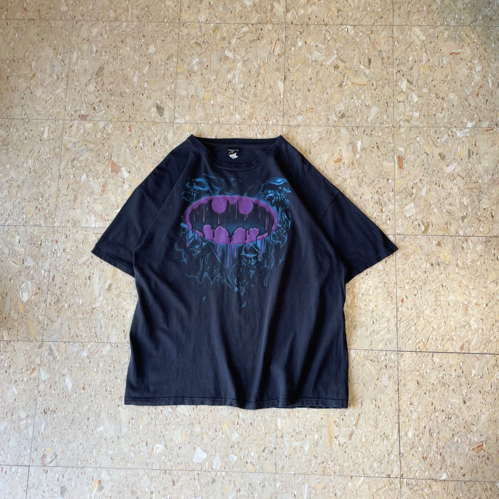 00s 【 BATMAN 】 バットマン スカル Tシャツ 2004s ブラック size.XL
