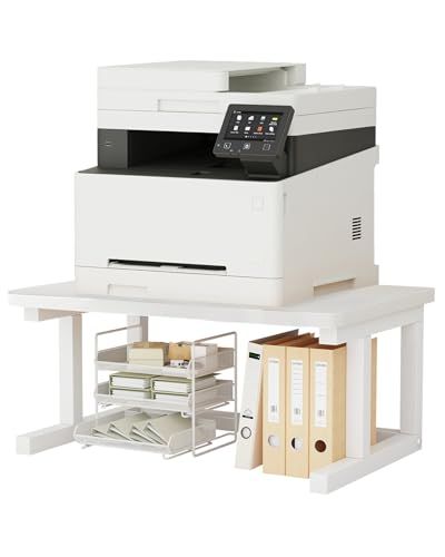 プリンター台 卓上 2段 小型 大型 プリンターラック 幅50cm a3対応 机上 置き台 収納棚 木製ラック棚 オフィス 省スペース 家庭用 部屋用 ホーム キッチン収納用 木目 総耐荷重40kg 奥行40cm 高さ27.2cm 組立簡単 在宅勤務 事務ｍａ