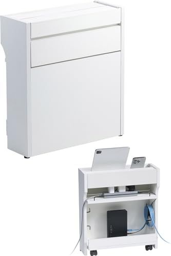 サンワダイレクト ケーブルボックス ルーター 収納 幅40cm 高さ45cm 木製 Wi-Fi モデム ルーター収納ボックス ホワイト 200-CB007W2ｍａ