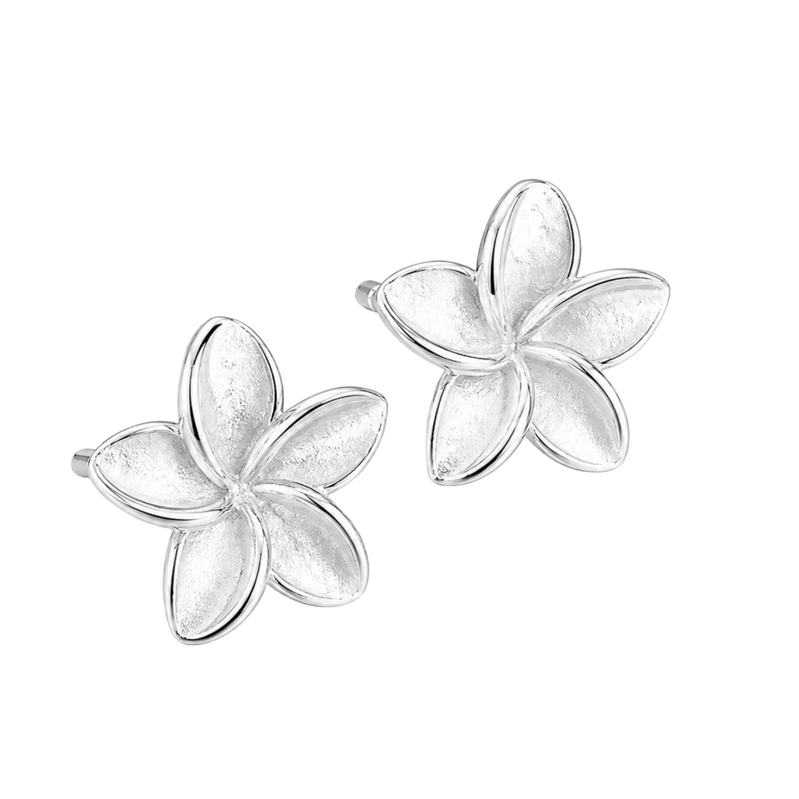 sunbobby] ハワイアンジュエリー プルメリア フラワー フープピアス