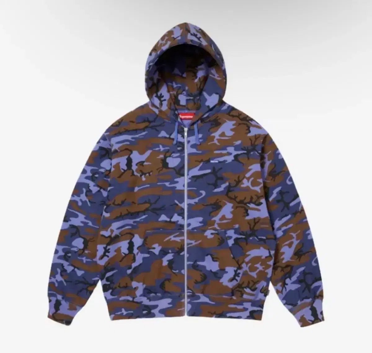 Supreme Small Box Zip-Up WHO Sweats Shirt Blue Camo M Size