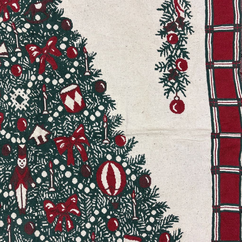 vintageラグ ブランケット マルチカバー タペストリー クリスマスツリー テディベア オーナメント Rug Blanket Christmas 3366
