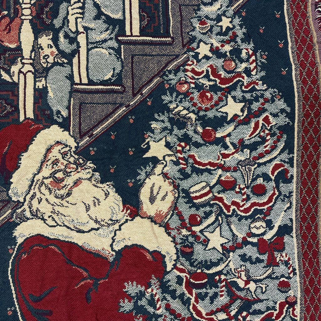 クリスマス　タペストリー・ラグ vintageラグ ブランケット マルチカバー タペストリー クリスマス