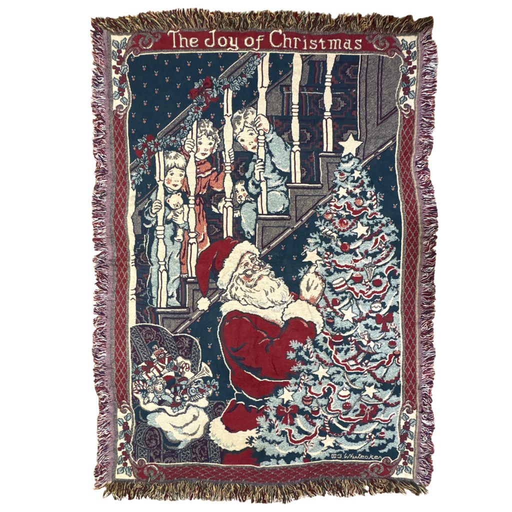 vintageラグ ブランケット マルチカバー タペストリー クリスマス