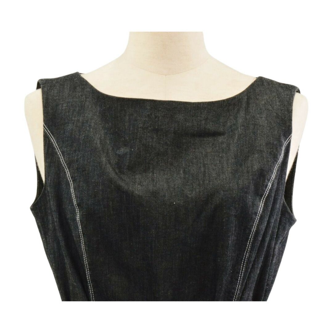M's Gracy エムズグレイシー・デニム・ノースリーブワンピース 42XL エムズグレイシー M'S GRACY ワンピース デニム ノースリーブ リボン