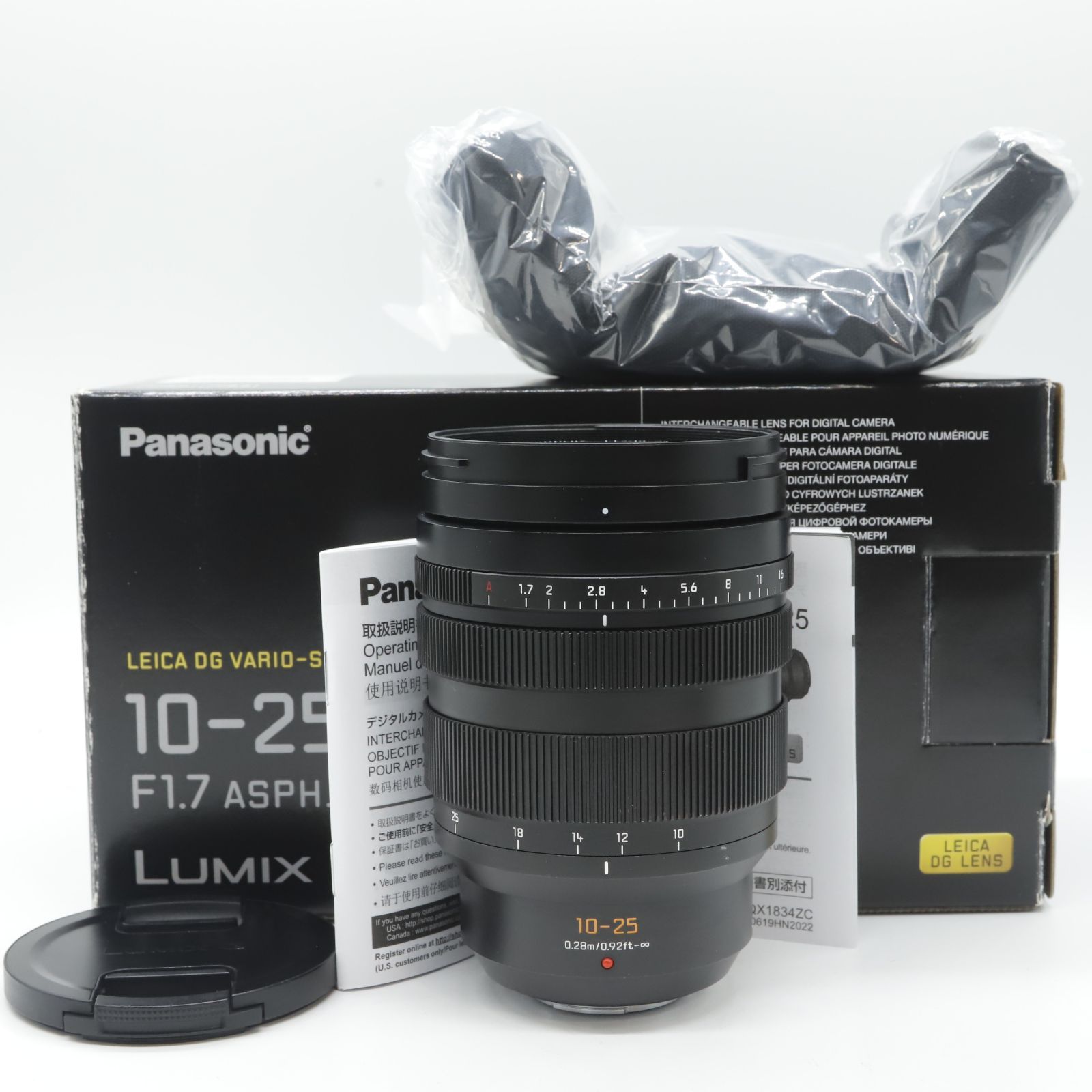 ■美品■ PANASONIC パナソニック(Panasonic) 大口径標準ズームレンズ マイクロフォーサーズ用 ルミックス LEICA DG VARIO-SUMMILUX 10-25mm/F1.7 ASPH. ブラック H-X1025 154,000円