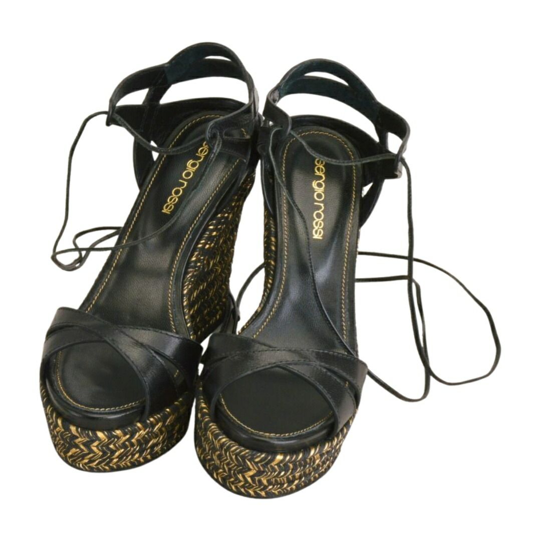 セルジオロッシ Sergio Rossi サンダル ジュートソール プラットフォーム サイズ 35 1/2 ブラック レディース F-LSHOE5190 28,457円