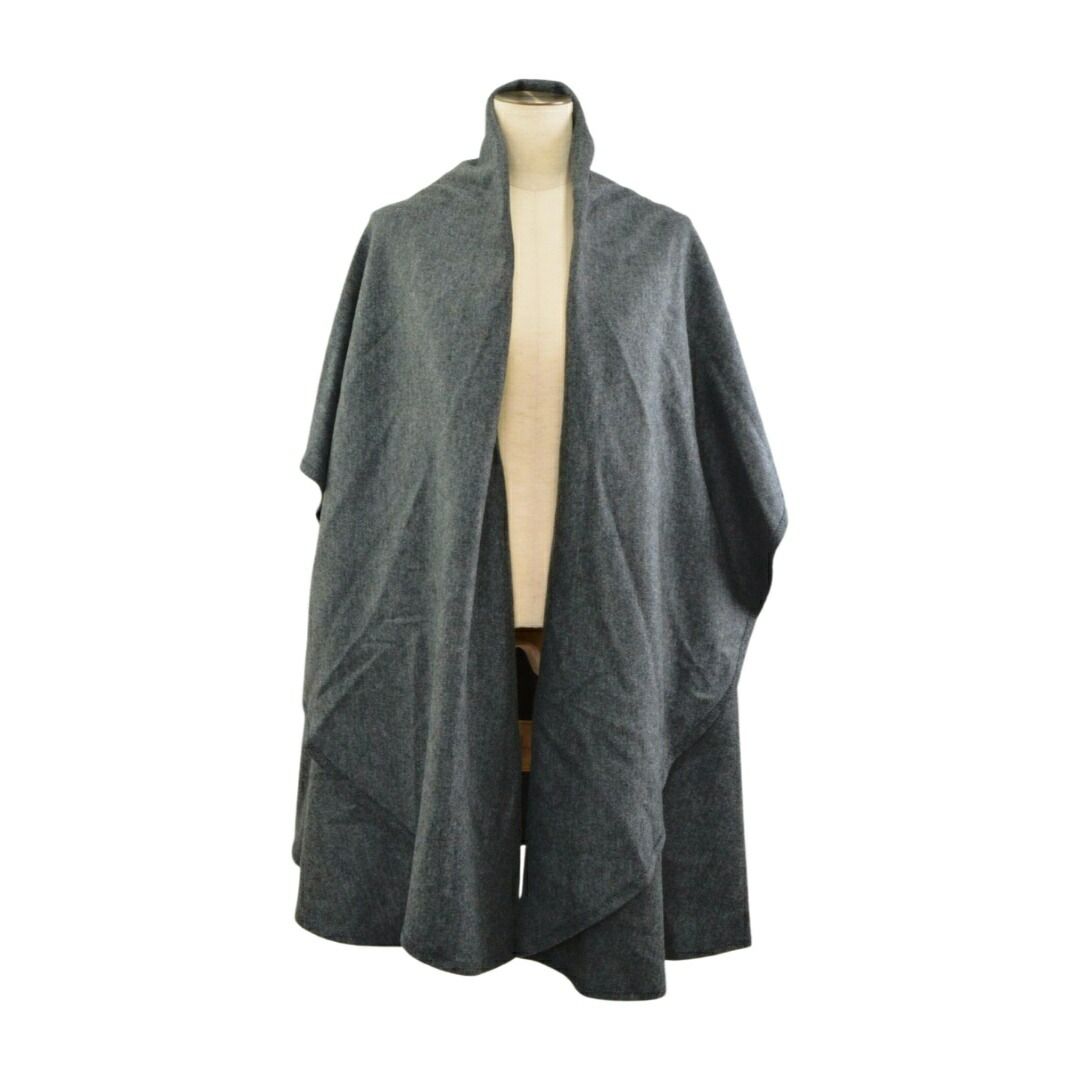 シビラ Sybilla ロング ケープ ポンチョ アウター ウール サイズ SS グレー レディース F-L8677