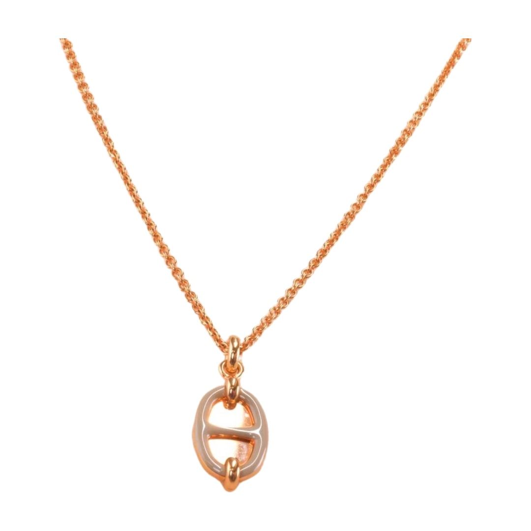 エルメス Hermes ペンダント ネックレス ミニマイヨンPM GP ゴールド×ベージュ レディース F-YA1247