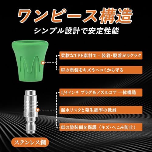 R★【2025新登場ankon新型回転式ショートガン】 高圧洗浄ショートガン 高圧洗浄機ショート 25°ゴムノズル・3/8インチオスプラグ・1/4インチクイックコネクター付き 1cdcdb01