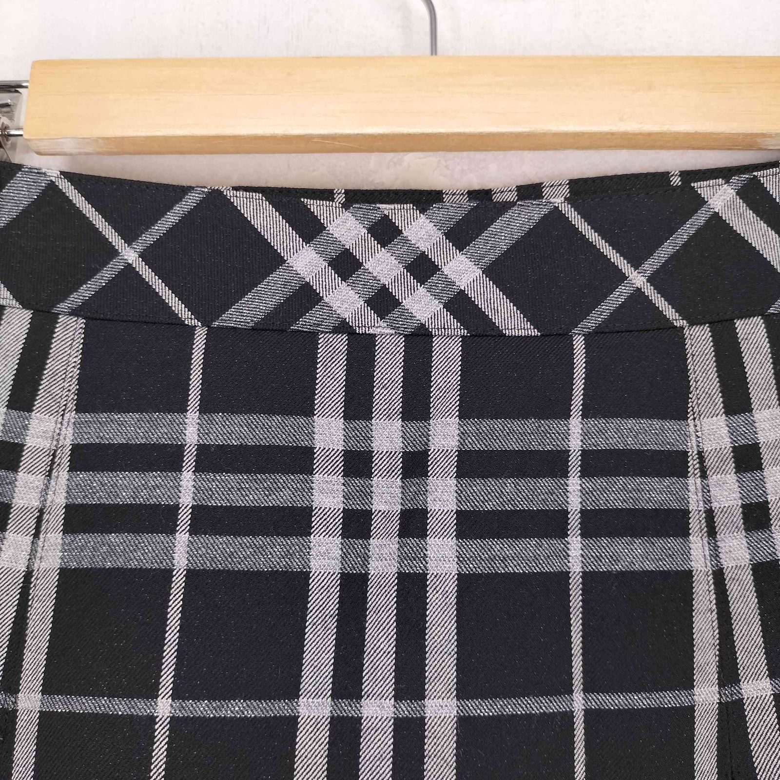 バーバリーロンドン BURBERRY LONDON ラメ チェック ミディ丈プリーツ