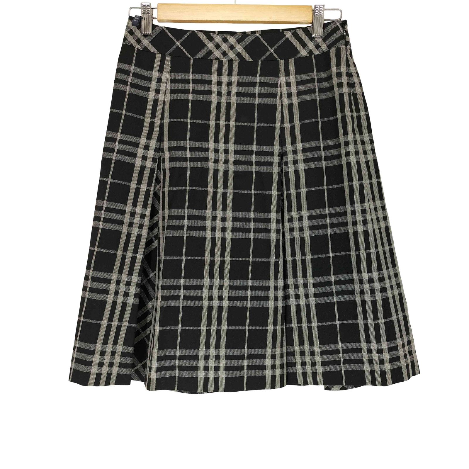 BURBERRY LONDON プリーツ スカート 36 38 シルク混 ラメ バーバリーロンドン BURBERRY LONDON ラメ チェック ミディ丈プリーツ