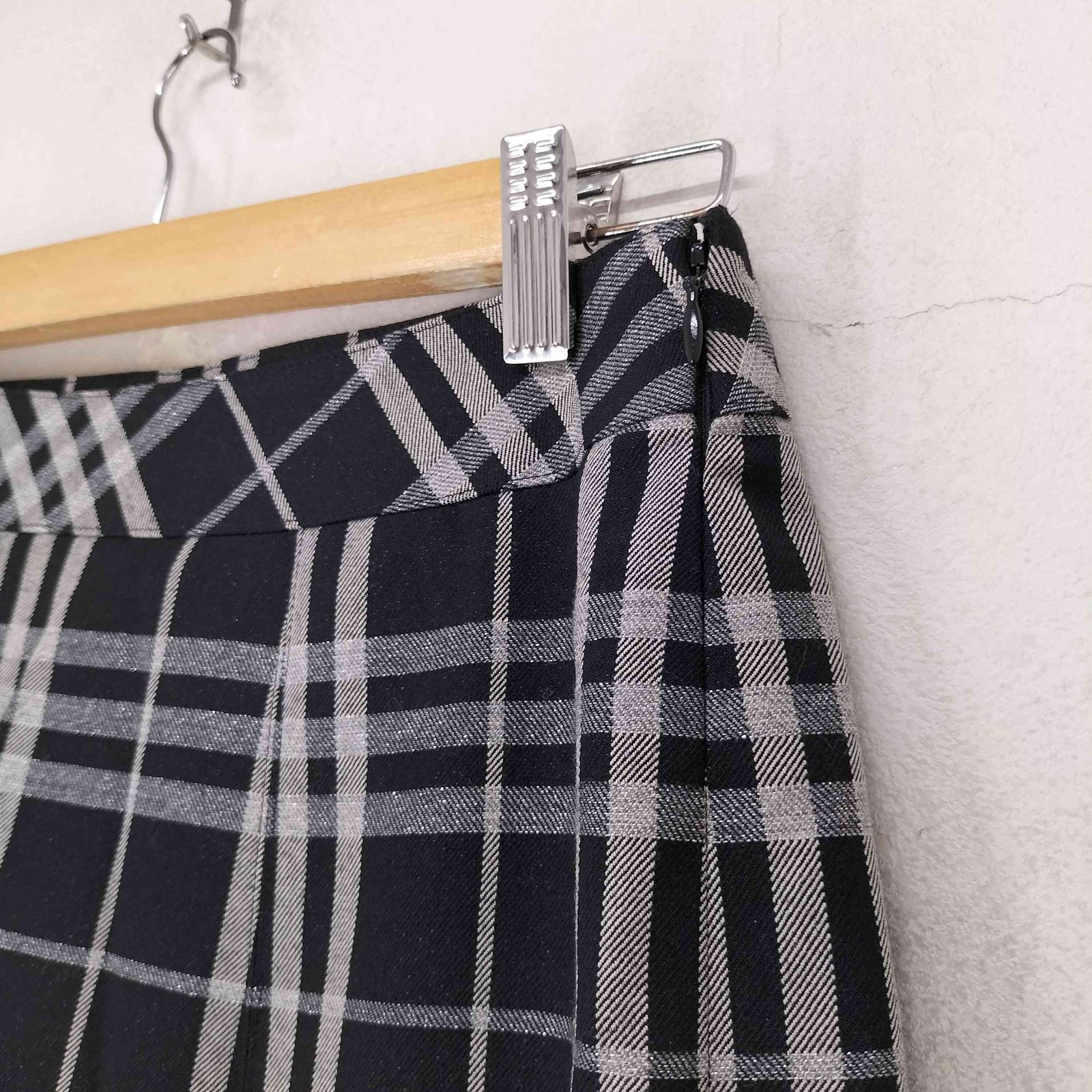 BURBERRY LONDON プリーツ スカート 36 38 シルク混 ラメ バーバリーロンドン BURBERRY LONDON ラメ チェック ミディ丈プリーツ