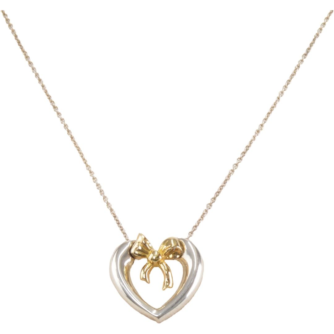ティファニー TIFFANY＆Co. ハート リボン ネックレス シルバー 18K イエローゴールド 925 750 アクセサリー レディース F-ACE1766 23,274円