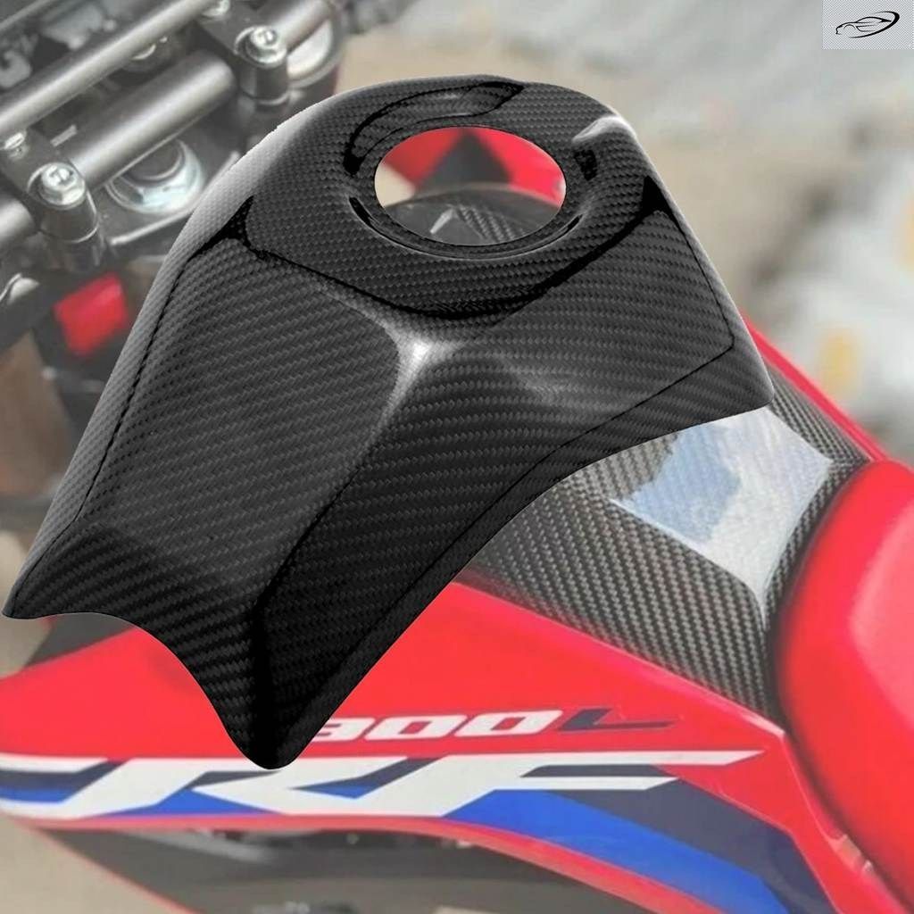カーボン ガス燃料タンクカバー シールド 装飾 トリム カウリング ホンダ CRF300L CRF 300LA ABS 2021 - 24用