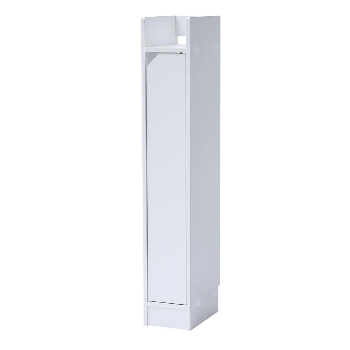 ぼん家具 ルーター収納ボックス スリム 扉付き 木製 3段 幅15×奥行23.8×高さ90.3cm ケーブル収納 縦型 コード収納 コンパクト ホワイトｍａ