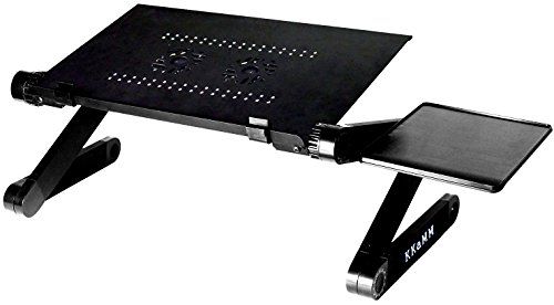 KKaMM ノートパソコンスタンド パソコンデスク PCスタンド 折りたたみ式 アルミ製 (42cm デュアルファン付き)ｍａ